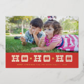 Carte de vacances typographique Ho Ho Ho - Rouge (Recto)