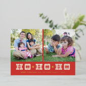 Carte de vacances typographique Ho Ho Ho - Rouge (Debout devant)