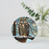 Carte de vacances unique ronde de grand-duc (Debout devant)