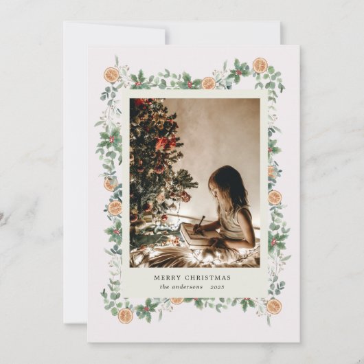 Carte de vacances Vacances Verdure Oranges Photo (Devant)