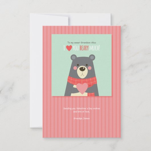 Carte de vacances Valentine Bear (Devant)