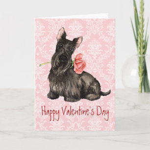 Carte de vacances Valentine Rose Scottish Terrier