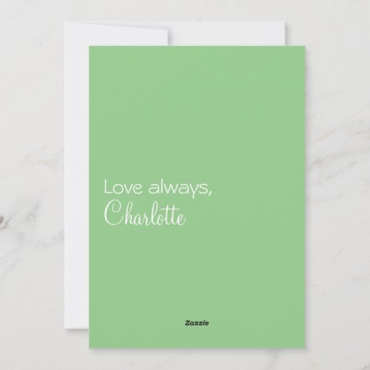 Carte de vacances verte (Dos)