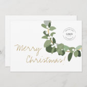 Carte de vacances verte Joyeux Noël moderne (Devant / Derrière)