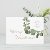 Carte de vacances verte Joyeux Noël moderne (Debout devant)