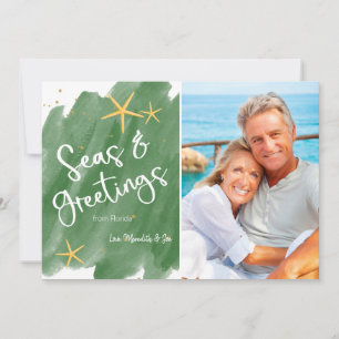 Carte de vacances Verte Watercolor Seas & Greys