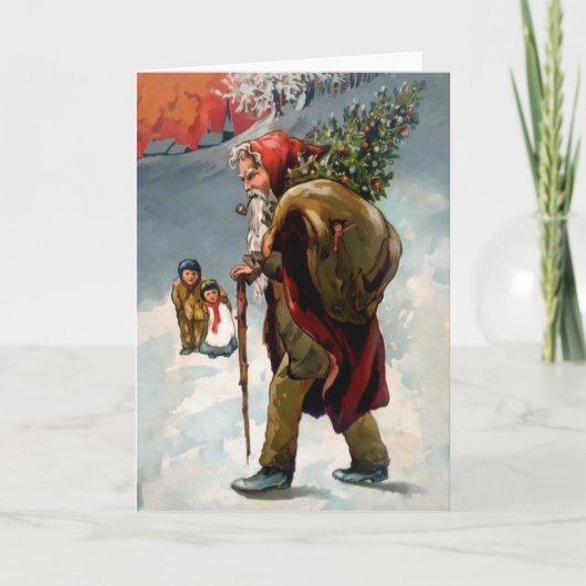 Carte de vacances Victorian Angry Old Père Noël (Devant)