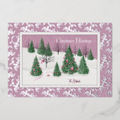 Carte de vacances Victorian Pink Enchanted Forest (Recto)