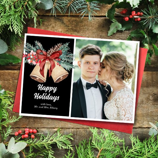 Carte de vacances vintage avec cloches