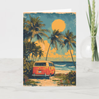 Carte de vacances vintage Florida Palm Tree Beach