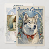 Carte de vacances vintage Husky Dog (Devant / Derrière)