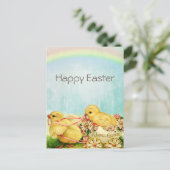 Carte de vacances vintage Retro Pâques Chicks (Debout devant)