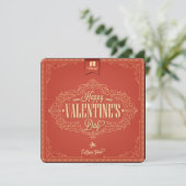 Carte de vacances vintage Retro Red Valentines (Debout devant)