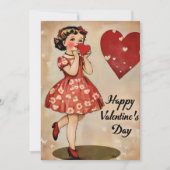 Carte de vacances vintage Saint-Valentin (Devant)