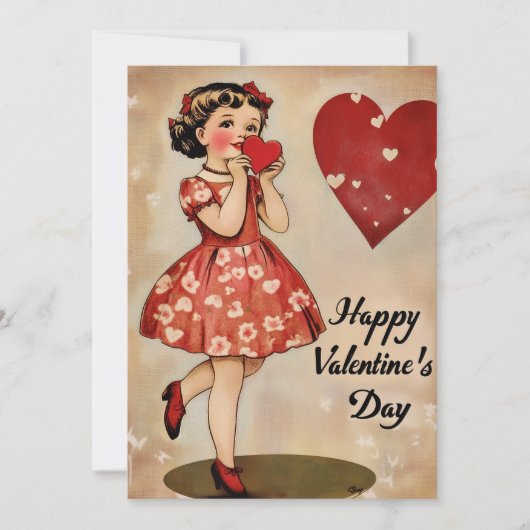 Carte de vacances vintage Saint-Valentin (Devant)