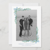 Carte de vacances Watercolor Blue Bow Garland (Devant)