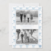 Carte de vacances Watercolor Blue Bow Garland (Dos)