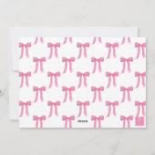 Carte de vacances Watercolor Pink Bow Garland (Dos)