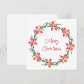 Carte de vacances Watercolor Poinsettia Feuille Wr (Devant / Derrière)