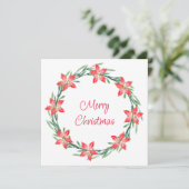 Carte de vacances Watercolor Poinsettia Feuille Wr (Debout devant)