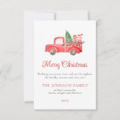 Carte de vacances Watercolor Red Christmas Truck (Devant)