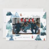 Carte de vacances Watercolor Winter Forest Flat (Devant)