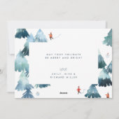 Carte de vacances Watercolor Winter Forest Flat (Dos)