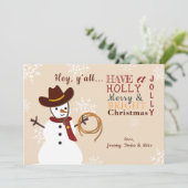 Carte de vacances Western Snowman (Debout devant)