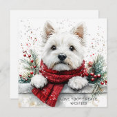 Carte de vacances Westie Dog Cute Festive (Devant / Derrière)
