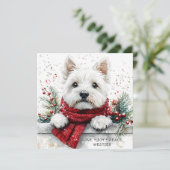 Carte de vacances Westie Dog Cute Festive (Debout devant)