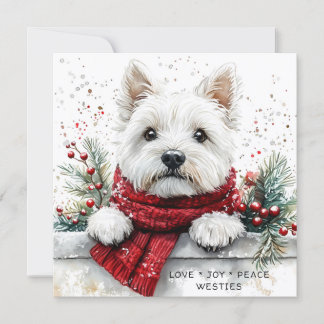 Carte de vacances Westie Dog Cute Festive