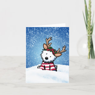 Carte de vacances Westie Reindeer