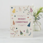 Carte de vacances Whimsical Boho Christmas Trees (Debout devant)