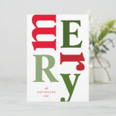 Carte de vacances White Green Red Modern Merry Let (Debout devant)