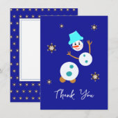 Carte de vacances White snowman (Devant / Derrière)