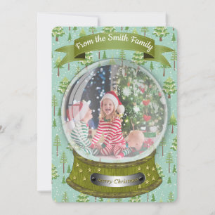 Carte de vacances Winter Snow Globe