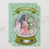 Carte de vacances Winter Snow Globe (Devant / Derrière)