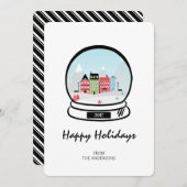 Carte de vacances Winter Snow Globe (Devant / Derrière)