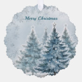 Carte de vacances Winter Wonderland bleu et argent (Recto)