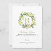 Carte de vacances Wreath Monogram (Devant)