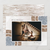 Carte de vacances Xmas Boho Chic Blue (Devant / Derrière)