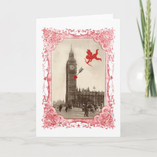 Carte de Valentine de cupidon de Big Ben Londres
