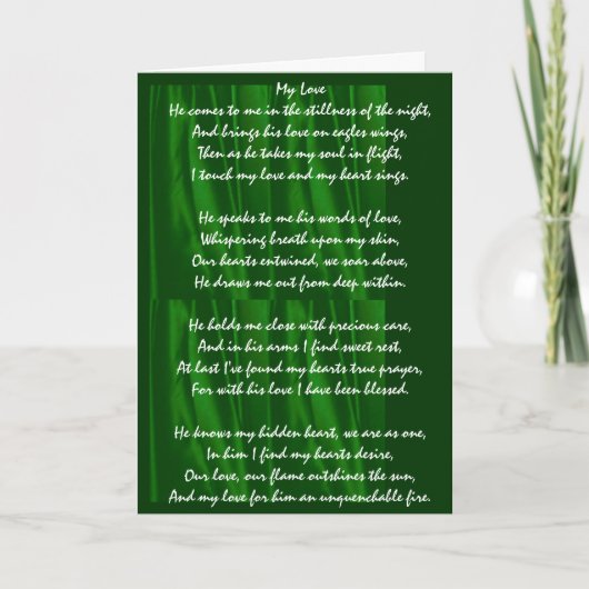 Carte de Valentine de "mon amour" - vert (Devant)