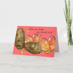 Carte de Valentine de pomme de terre de souris