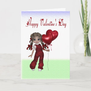 Carte de Valentine de poupée de façon générale