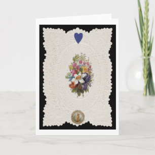 Carte de Valentine dépeignant les fleurs, c.1840