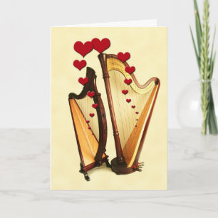 Carte de Valentine d'harpe