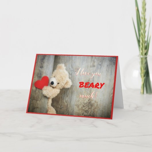 Carte de Valentine d'ours de coeur (Devant)