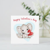 Carte de Valentines Eléphantes Cute (Debout devant)