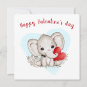 Carte de Valentines Eléphantes Cute (Devant)